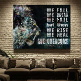 FALL, HEAL AND OVERCOME! - Mockup mit Hintergrund 1 - Hustling Sharks