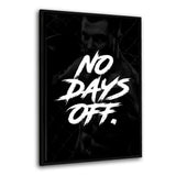 NO DAYS OFF. - Leinwandbild mit Schattenfuge "schwarz" - Hustling Sharks