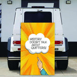 HISTORY DOSEN´T TALK... - Mockup mit Hintergrund 1 - Hustling Sharks