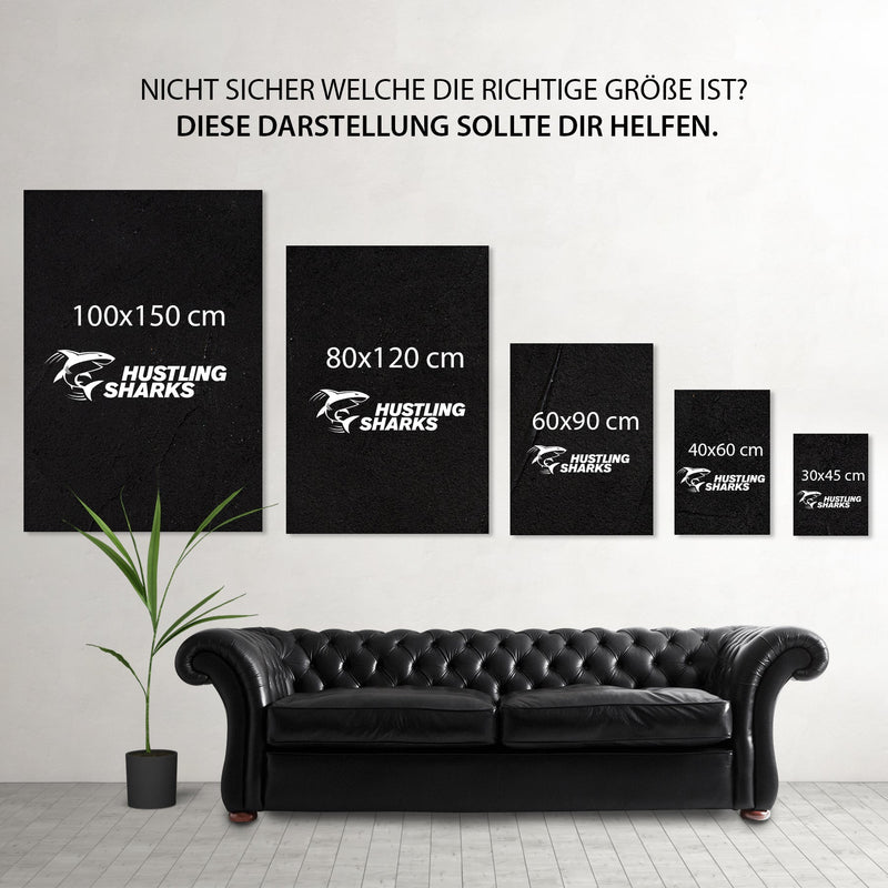 Aachen - Leinwandbild mit Rahmen "schwarz"