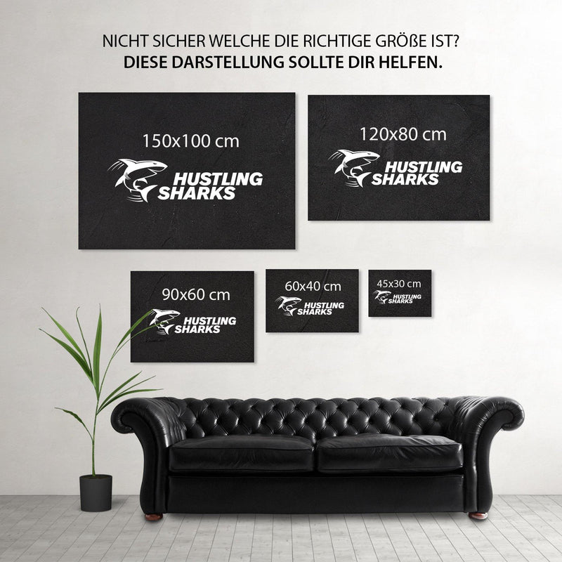 FIN - Leinwandbild mit Schattenfuge "schwarz"