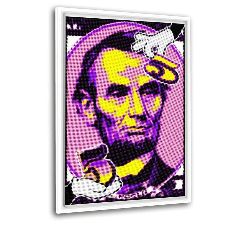 5 Dollars #1 - Leinwandbild mit Schattenfuge "weiß" - Hustling Sharks