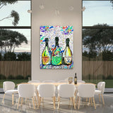 Leinwandbild mit Hintergrund 3 - COLORFUL CHAMPAGNE - Hustling Sharks