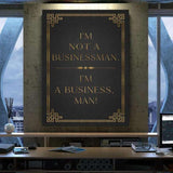 I’M A BUSINESS, MAN! - Mockup mit Hintergrund 1 - Hustling Sharks