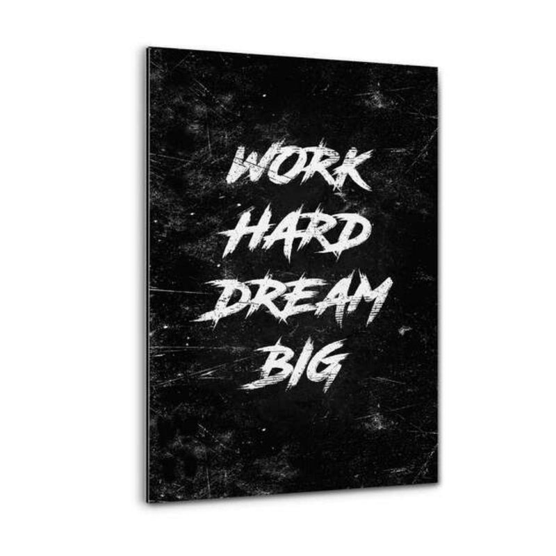 Alu-Dibond Bild - WORK HARD DREAM BIG - Hustling Sharks