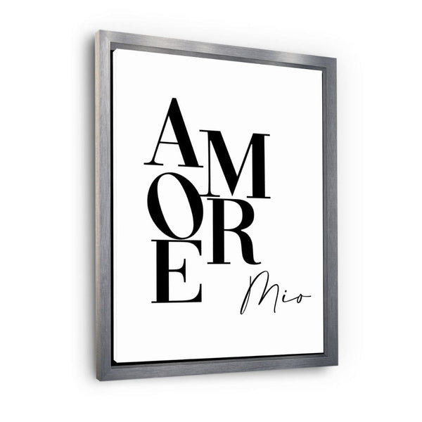 Amore Mio - Leinwandbild mit Rahmen "silber" - Hustling Sharks