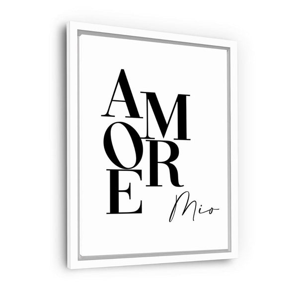 Amore Mio - Leinwandbild mit Rahmen "weiß" - Hustling Sharks