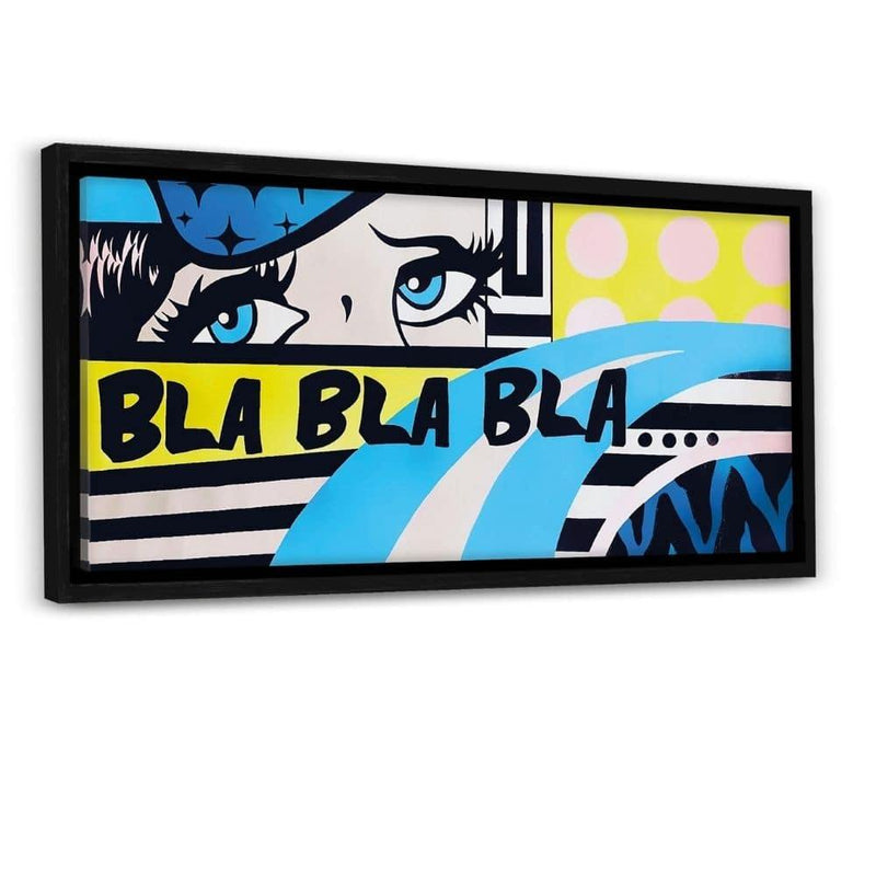 BLA BLA BLA - Leinwandbild mit Schattenfuge "schwarz" - Hustling Sharks
