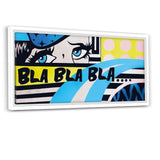 BLA BLA BLA - Leinwandbild mit Schattenfuge "weiß" - Hustling Sharks