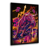 Bull Market - Leinwandbild mit Rahmen "schwarz" - Hustling Sharks