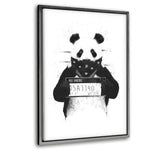 Bad Panda - Leinwandbild mit Schattenfuge "silber" - Hustling Sharks