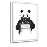 Bad Panda - Leinwandbild mit Schattenfuge "weiß" - Hustling Sharks