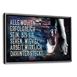 Der Preis des Erfolgs - Leinwandbild mit Schattenfuge "silber" - Hustling Sharks