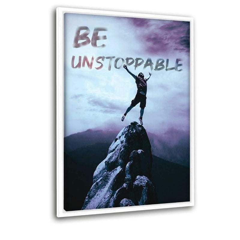 BE UNSTOPPABLE - Leinwandbild mit Schattenfuge "weiß"- Hustling Sharks