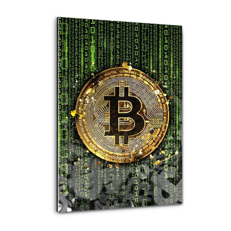 Binary Bitcoin - Plexiglasbild - Hustling Sharks