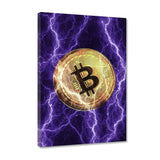Electrified Bitcoin - purple - Leinwandbild - Hustling Sharks