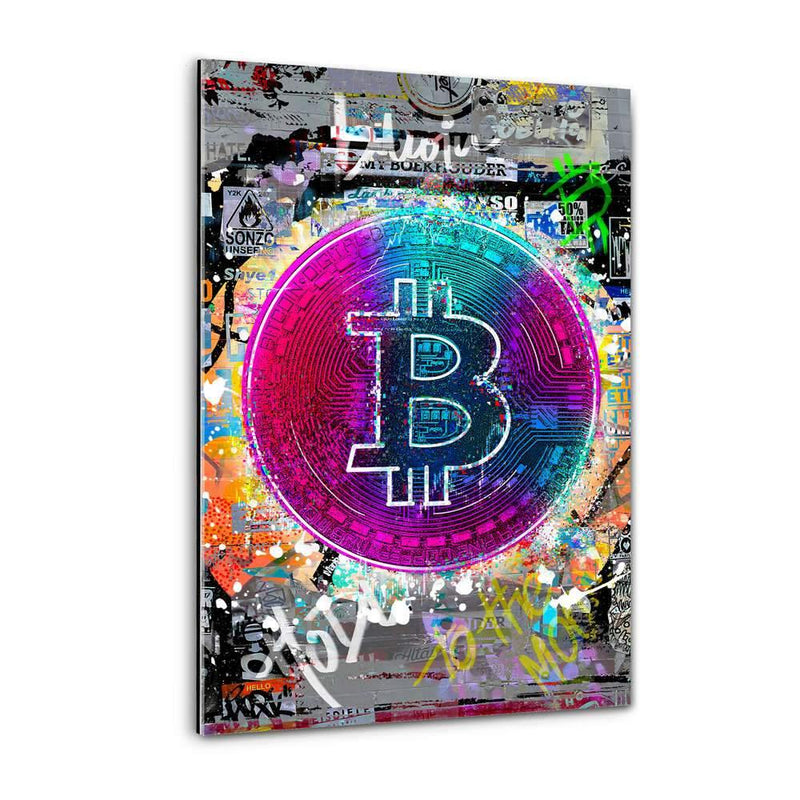 Colorful Bitcoin - Plexiglasbild - Hustling Sharks