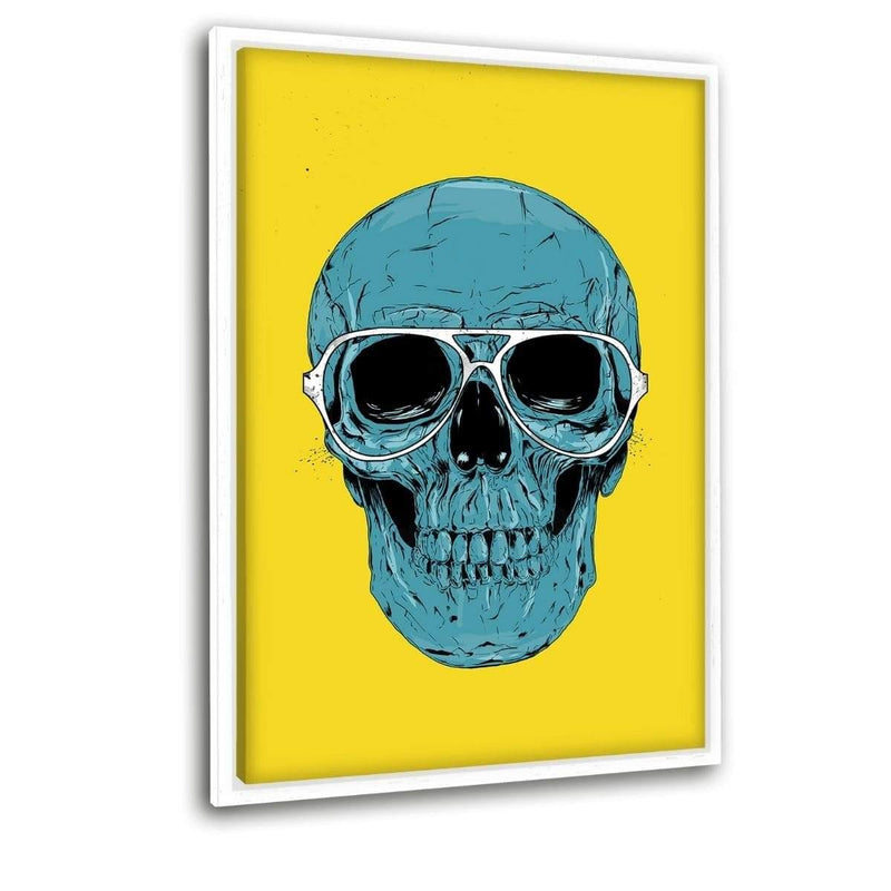 Blue Skull - Leinwandbild mit Schattenfuge "weiß" - Hustling Sharks