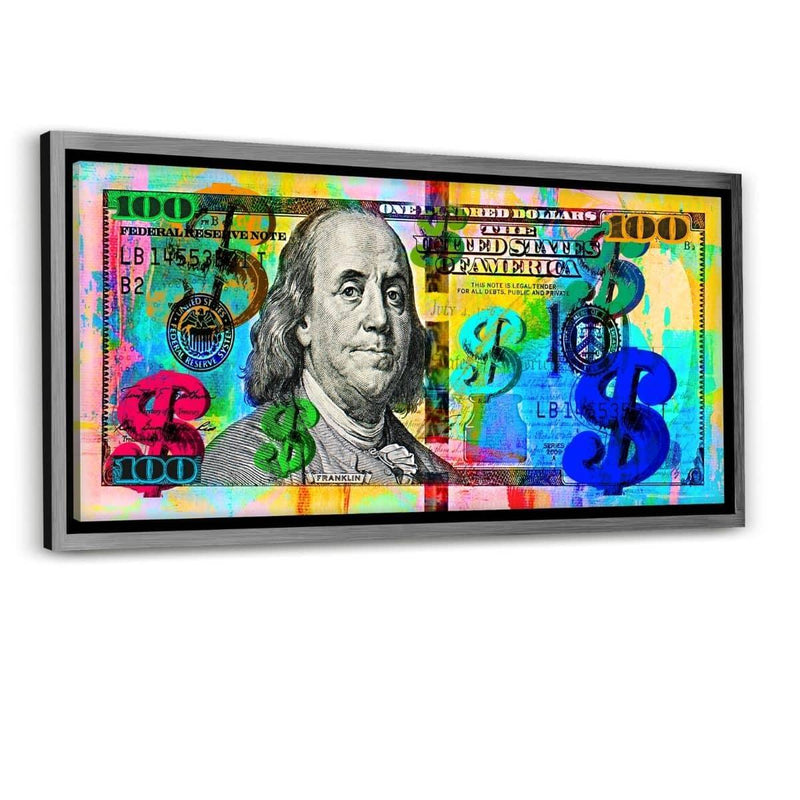 COLORFUL BENJAMIN - Leinwandbild mit Schattenfuge "silber" - Hustling Sharks