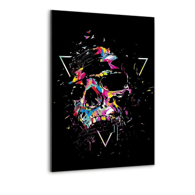 Colorful Skull - Alu-Dibond Bild - Hustling Sharks