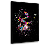 Colorful Skull - Leinwandbild mit Schattenfuge "schwarz" - Hustling Sharks