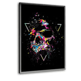 Colorful Skull - Leinwandbild mit Schattenfuge "silber" - Hustling Sharks