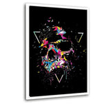 Colorful Skull - Leinwandbild mit Schattenfuge "weiß" - Hustling Sharks