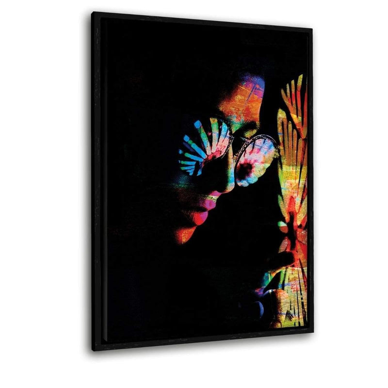 THE COLORFUL VIEW - Leinwandbild mit Schattenfuge "schwarz" - Hustling Sharks