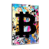 Graffiti Bitcoin - Plexiglasbild - Hustling Sharks