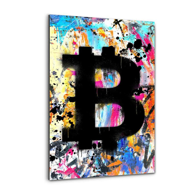 Graffiti Bitcoin - Alu-Dibond Bild - Hustling Sharks