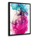 Colorful Lady - Leinwandbild mit Schattenfuge "schwarz" - Hustling Sharks