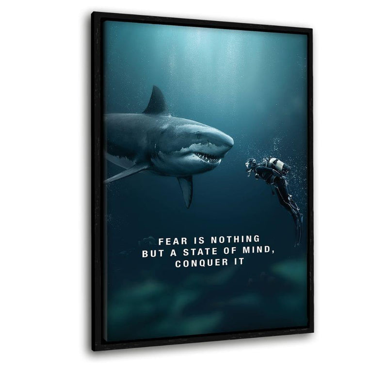 Conquer - Leinwandbild mit Schattenfuge "schwarz" - Hustling Sharks