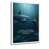 Conquer - Leinwandbild mit Schattenfuge "weiß" - Hustling Sharks