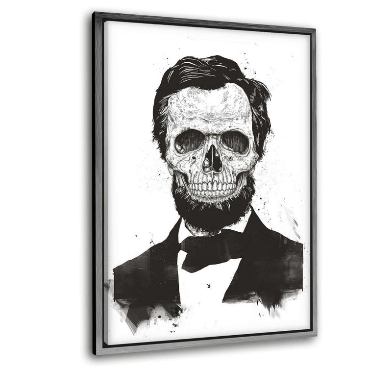 Dead Lincoln b/w - Leinwandbild mit Schattenfuge "silber" - Hustling Sharks
