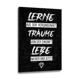 LERNE, TRÄUME UND LEBE! - Leinwandbild - Hustling Sharks