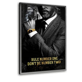 DON'T BE NUMBER TWO! - Leinwandbild mit Schattenfuge "silber" - Hustling Sharks
