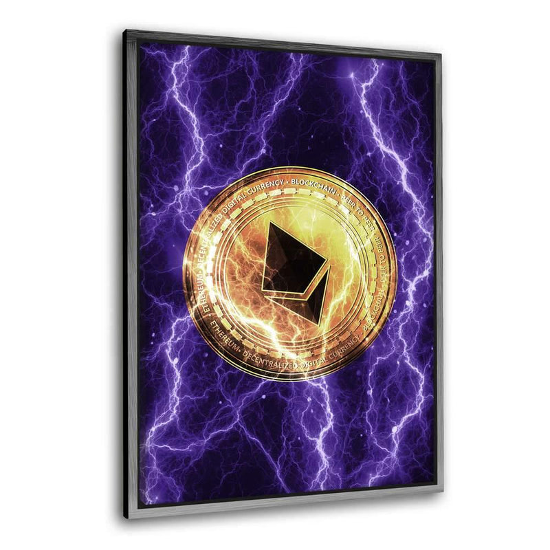 Electrified Ethereum - purple - Leinwandbild mit Schattenfuge "silber" - Hustling Sharks