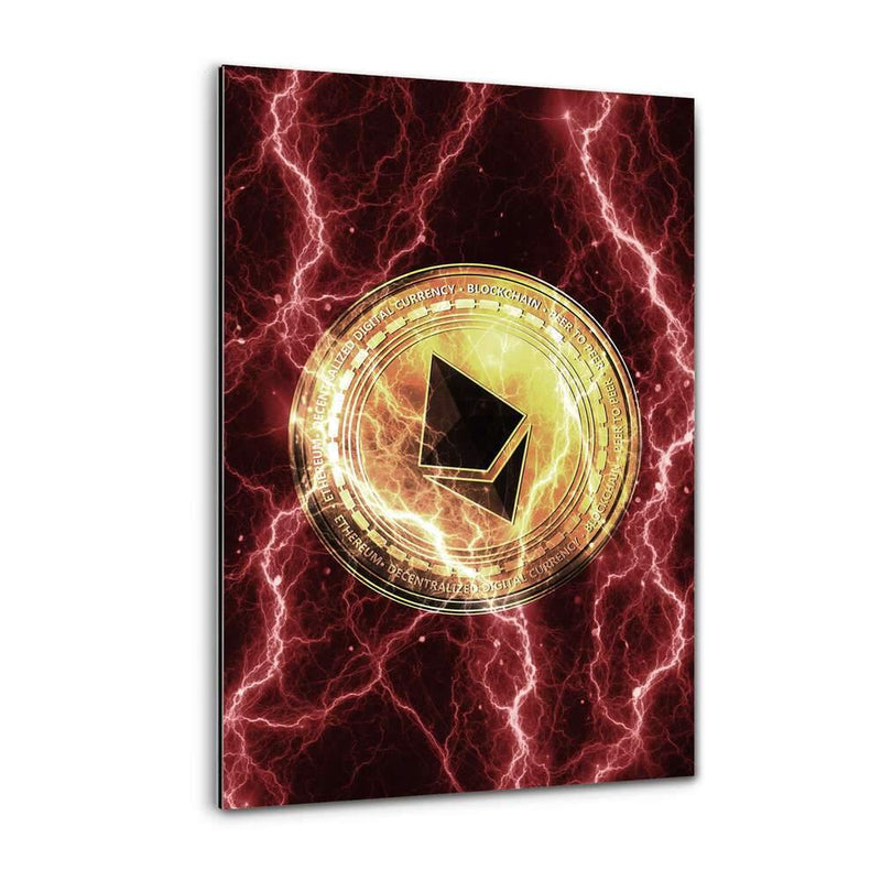 Electrified Ethereum - red - Alu-Dibond Bild - Hustling Sharks