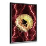 Electrified Ethereum - red - Leinwandbild mit Schattenfuge "silber" - Hustling Sharks