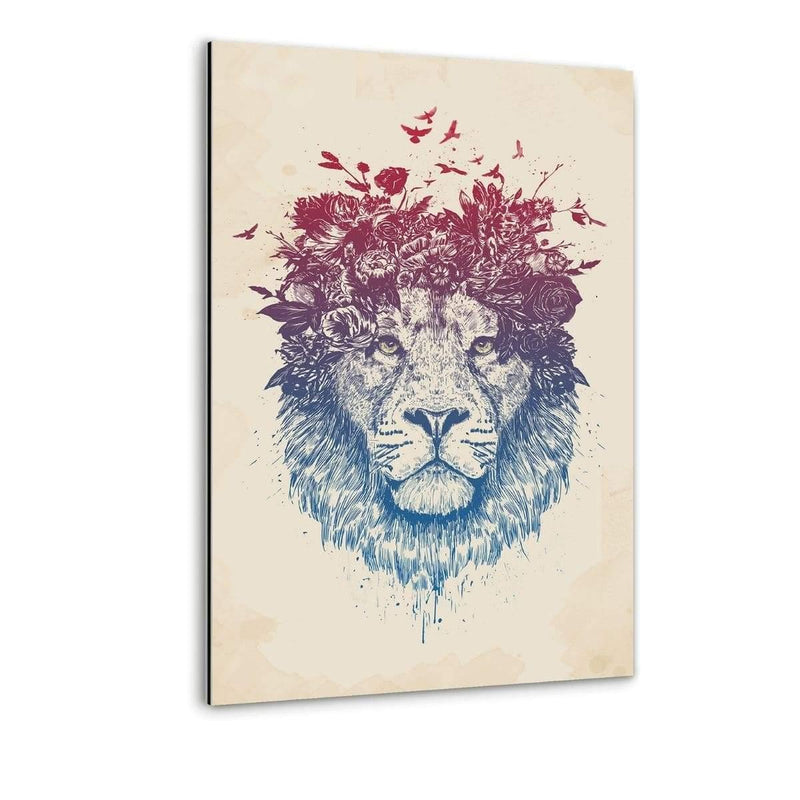 Floral Lion #2 - Alu-Dibond Bild - Hustling Sharks
