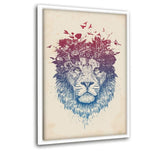 Floral Lion #2 - Leinwandbild mit Schattenfuge "weiß" - Hustling Sharks