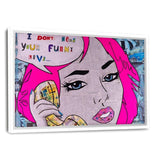 FUNNY LOVE - Leinwandbild mit Schattenfuge "weiß" - Hustling Sharks