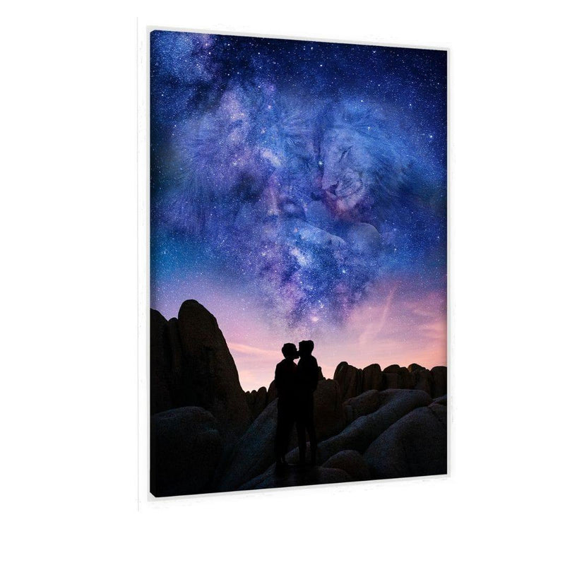 Galaxy Love #2 - Leinwandbild mit Schattenfuge "weiß" - Hustling Sharks