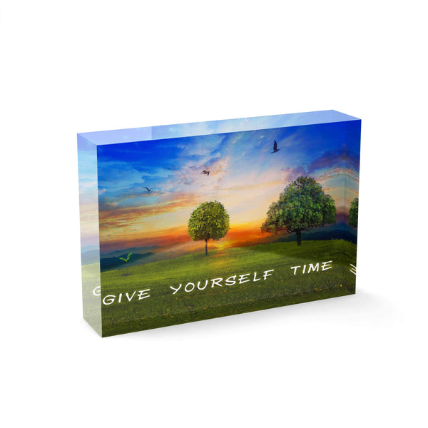 Give Yourself Time - 15x10cm-Acrylglasblock-Hustling Sharks