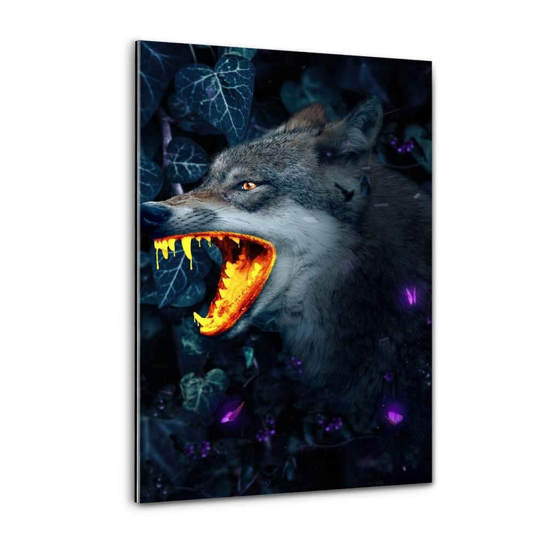 Goldener Wolf - Plexiglasbild - Hustling Sharks