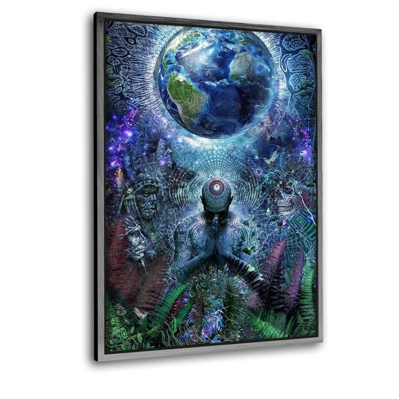 Gratitude For The Earth And Sky - Leinwandbild mit Schattenfuge "silber" - Hustling Sharks