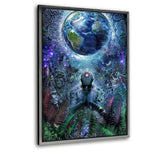 Gratitude For The Earth And Sky - Leinwandbild mit Schattenfuge "silber" - Hustling Sharks