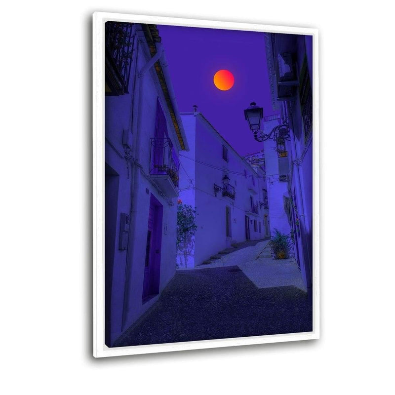 Halloween Dusk - Leinwandbild mit Schattenfuge "weiß" - Hustling Sharks