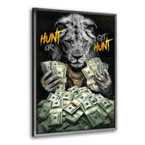 HUNT OR GET HUNT - Leinwandbild mit Rahmen "silber" - Hustling Sharks