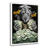 HUNT OR GET HUNT - Leinwandbild mit Rahmen "weiß" - Hustling Sharks